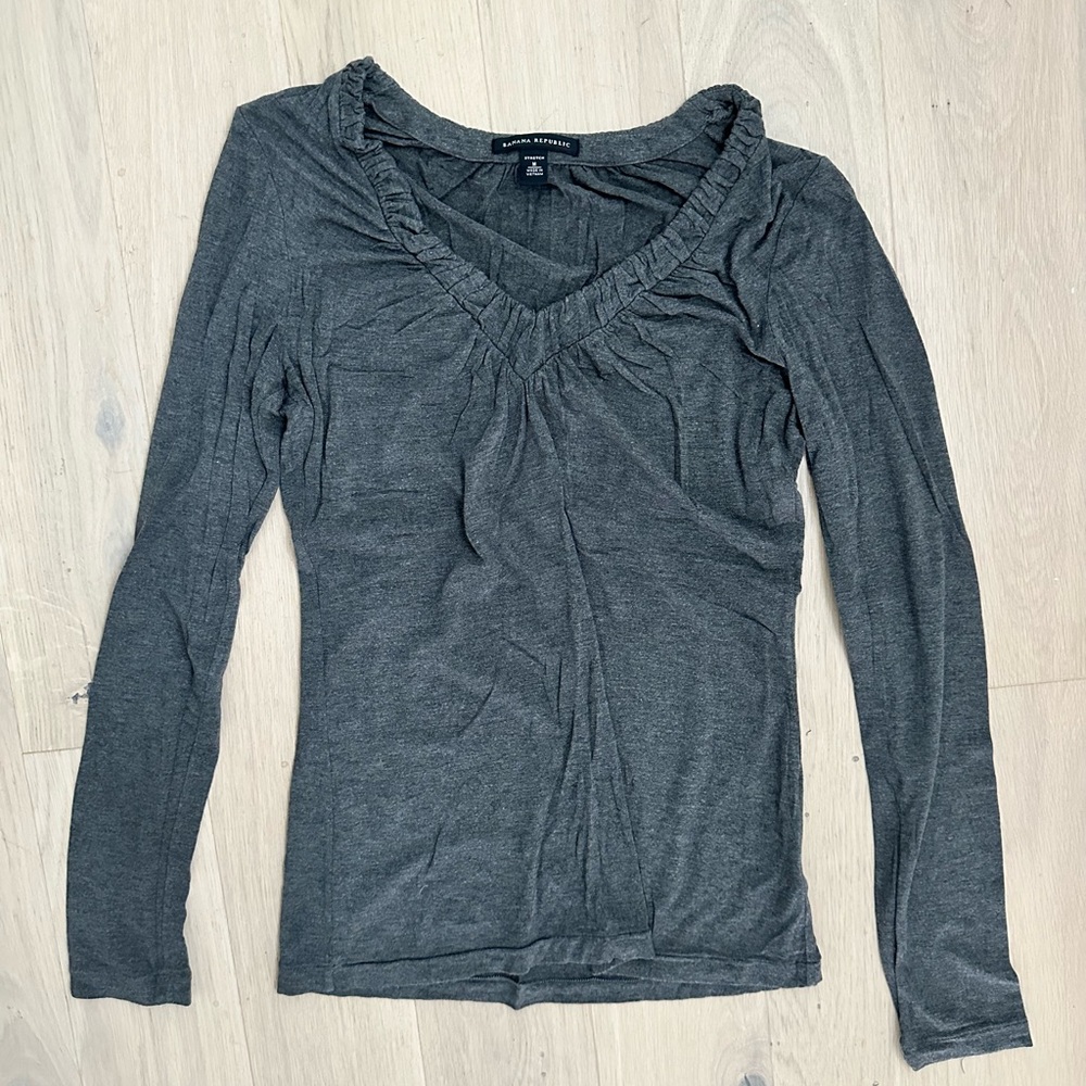 Banana Republic Gray Long-Sleeve Shirt